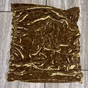 Free People MEDIUM Luxurious Velvet Tube Strapless Top in Gold EUC Holiday NYEve